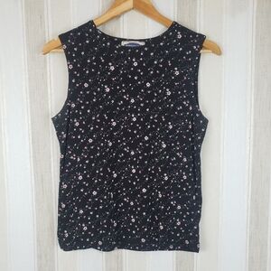 Vintage Ditzy Floral Tank Top Black Size Medium/Large‎